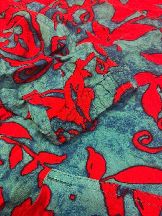 Vintage Surf Line Hawaii Jams Red and Blue Floral Full Zip Hoodie Jacket Size Sm - Picture 3 of 10